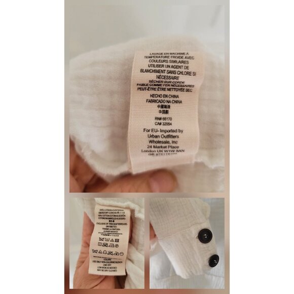 Free People 'Sun Streaks' Cropped Tie Front Top in White Gauze Relaxed Fit- S - Picture 8 of 9